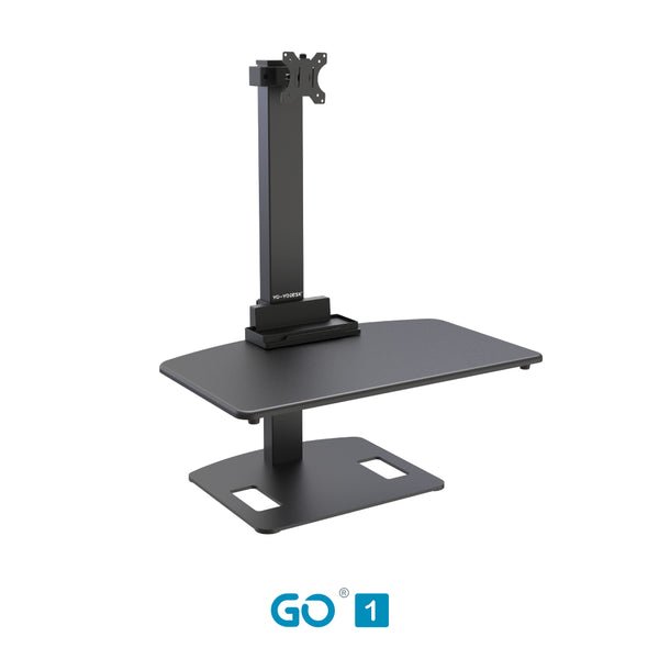 Yo-Yo DESK GO 1 Pole Mounted Single Screen Standing Desk Converter