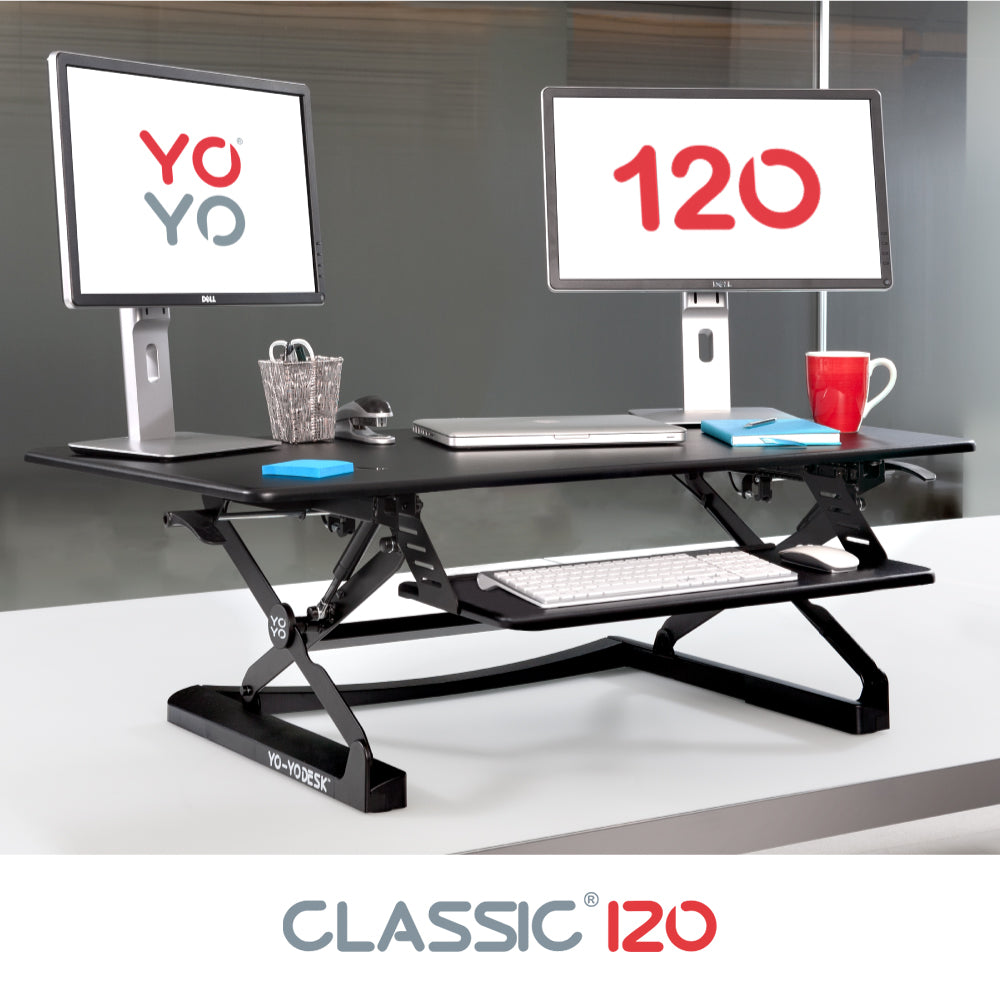 yo yo desk 120 black hero