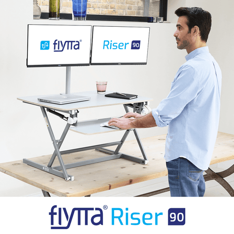 FLYTTA RISER 90 Dual Monitor Standing Desk Converter