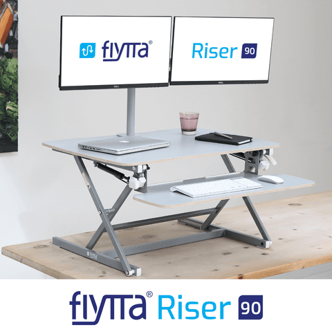 FLYTTA RISER 90 Dual Monitor Standing Desk Converter