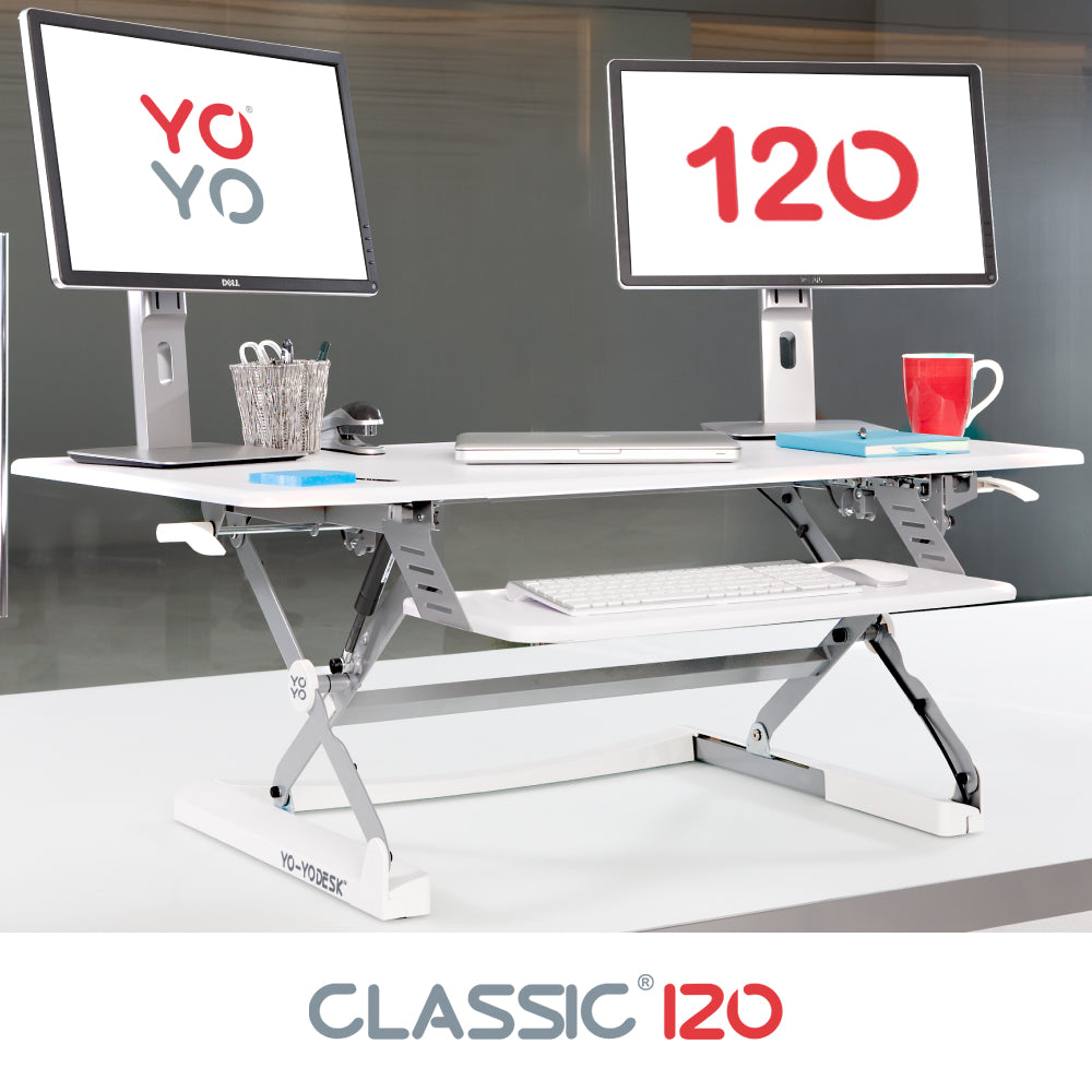 Yo-Yo DESK® 120 UK’s favourite Desk Riser | Extra Large Standing Desk ...