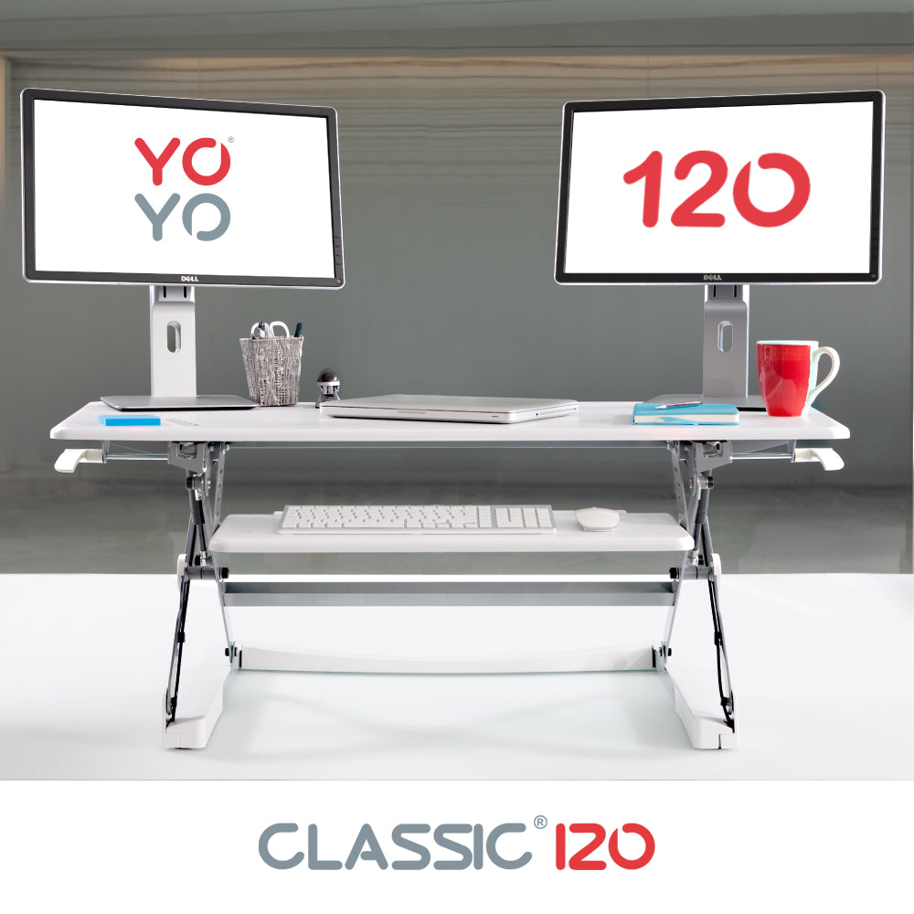 Yo-Yo DESK® 120 UK’s favourite Desk Riser | Extra Large Standing Desk ...