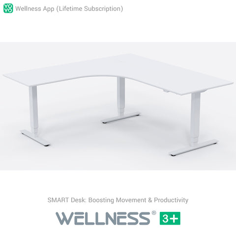 Yo-Yo DESK WELLNESS 3+ L-Shape SMART Standing Desk with Wellness APP