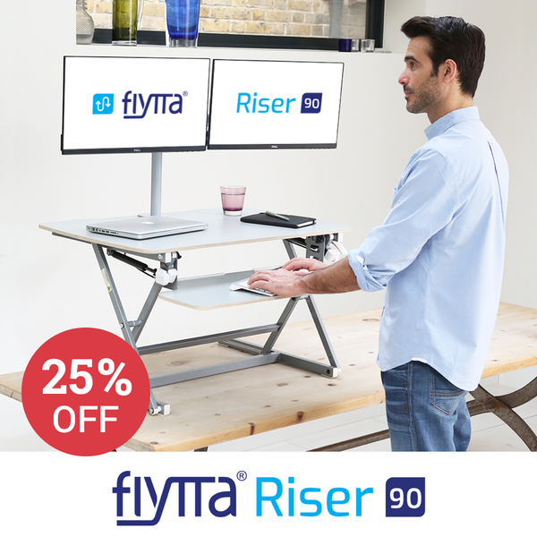 FLYTTA RISER 90 Dual Monitor Standing Desk Converter