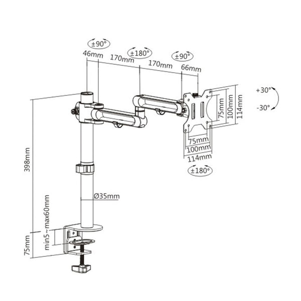 Standard SINGLE - Monitor Arm