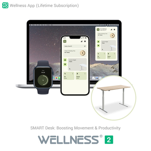 Yo-Yo DESK WELLNESS 2 Dual Motor SMART Standing Desk with Wellness APP