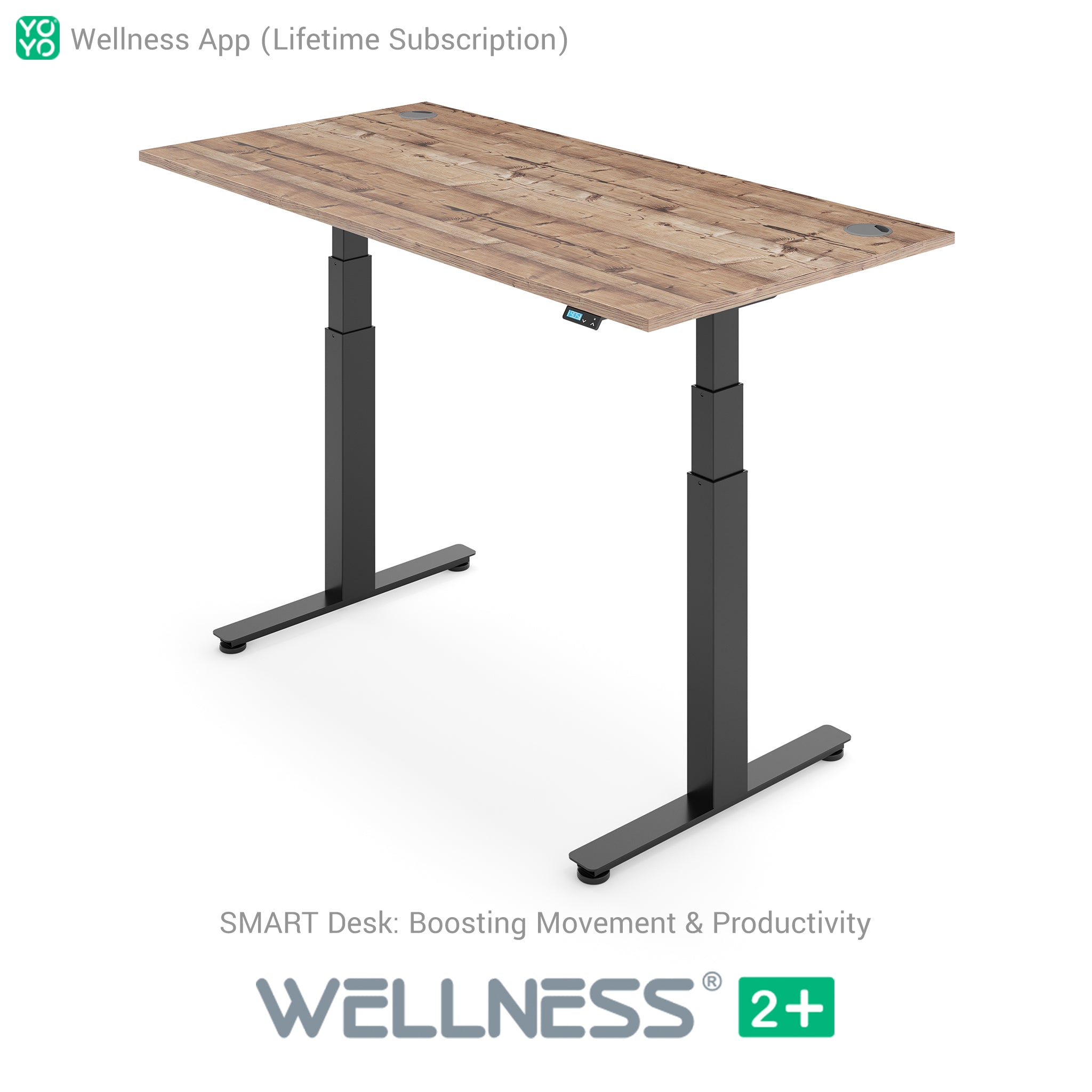 Yo-Yo DESK WELLNESS 2+ Extra Height Standing Desk with Wellness APP