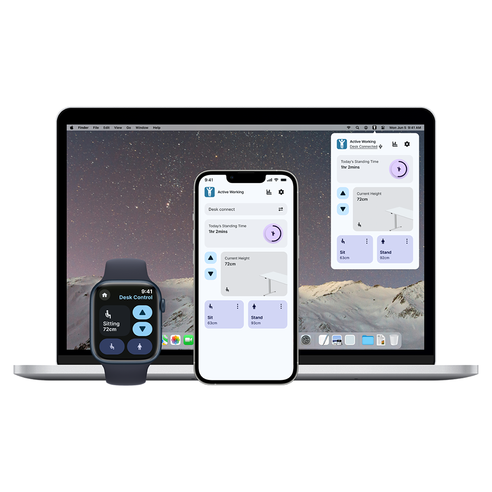 Yo-Yo DESK WELLNESS 2+ Extra Height Standing Desk with Wellness APP