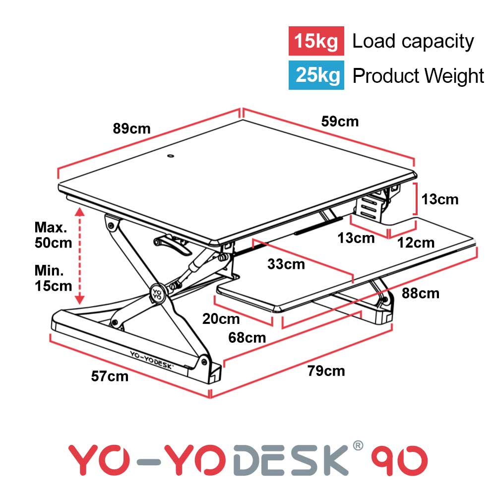 Yo-Yo DESK® 90 Desk Risers | UK’s favourite Standing Desk Converter ...