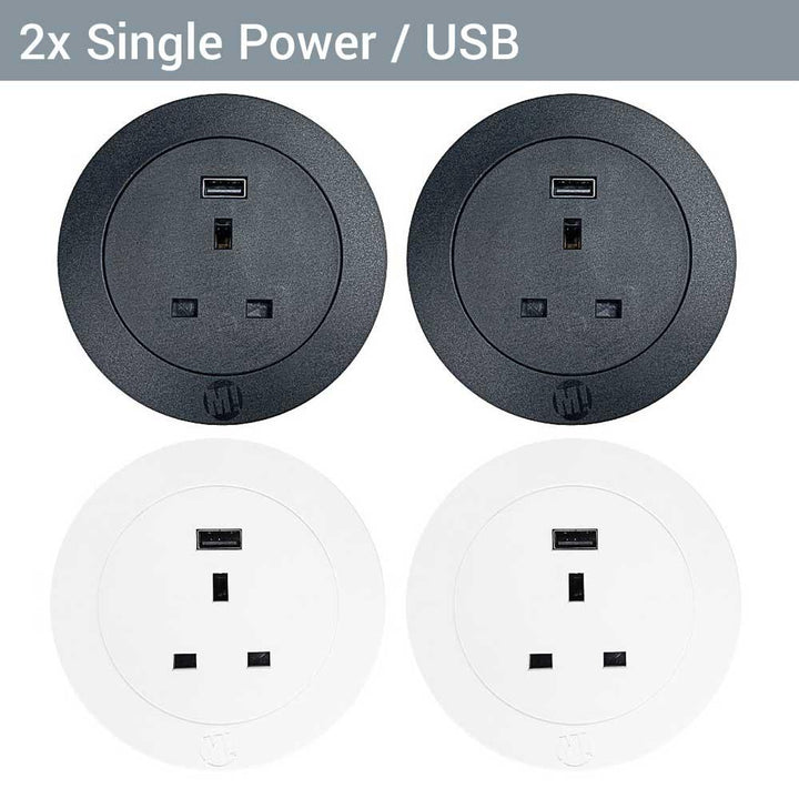 2 x Single Power / USB: BLACK